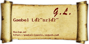 Gaebel László névjegykártya